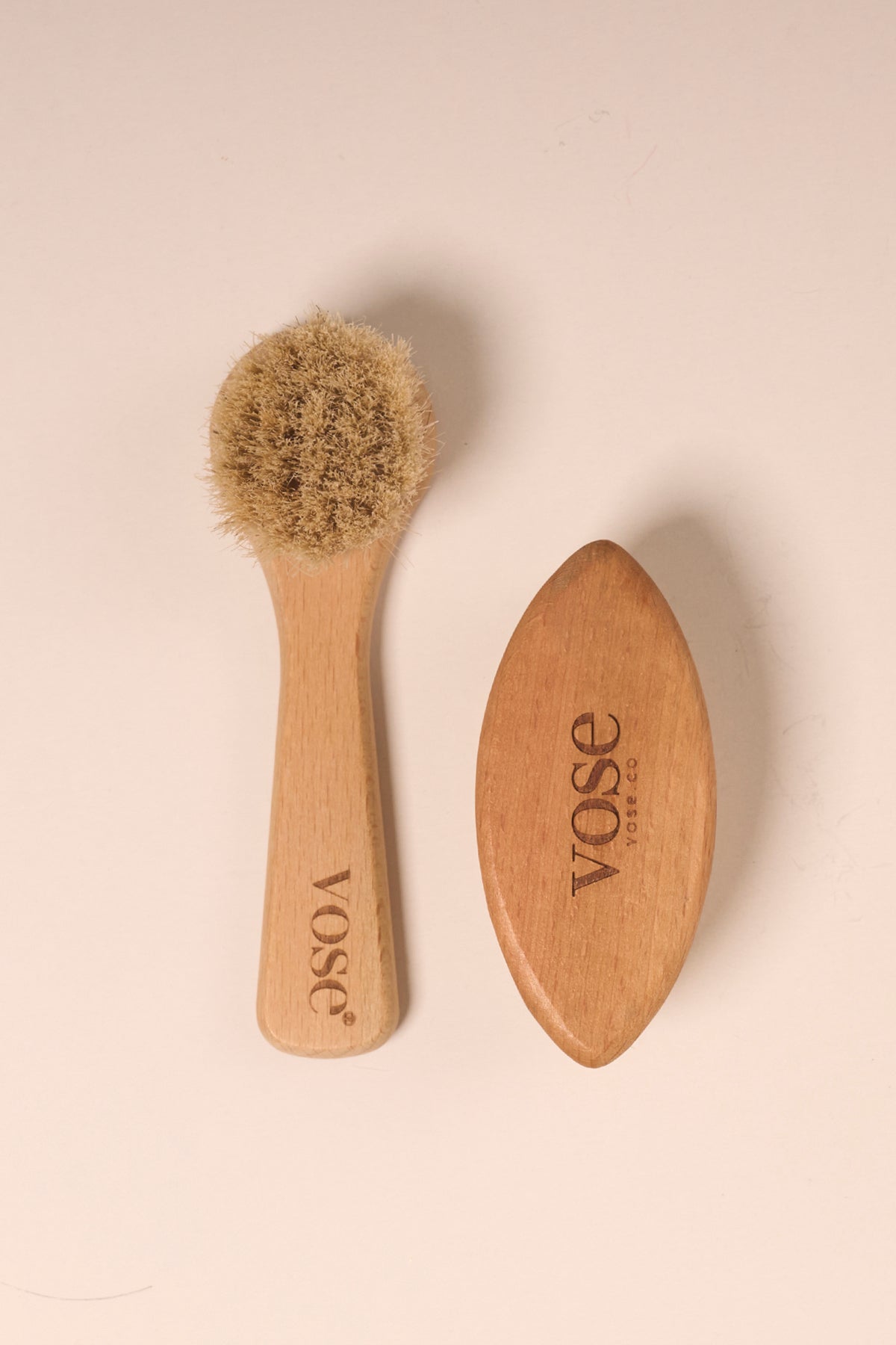 2' li Set Doğal At Kılı Yüz Fırçası + Tırnak Fırçası (Kaktüs)