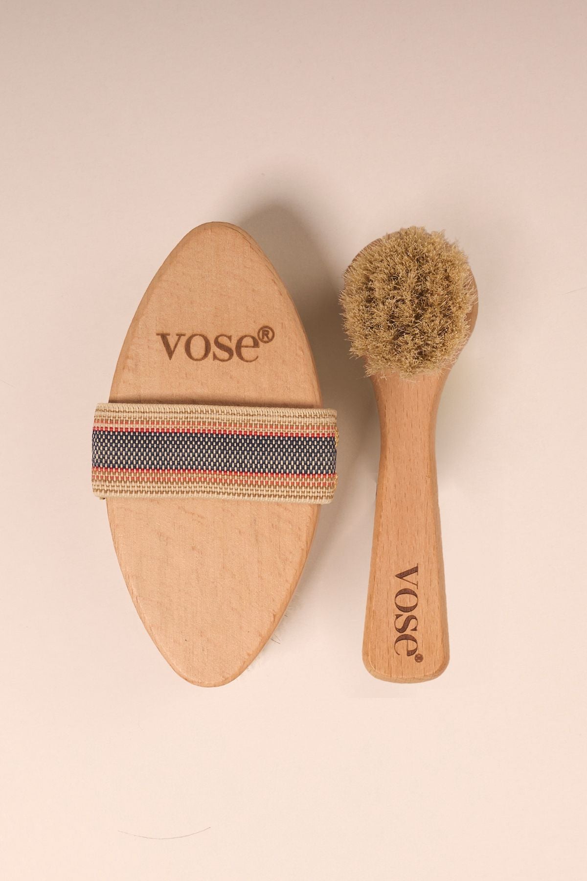 Set of 2 Natural Horse Hair Cellulite (Magnolia) + Face Brush