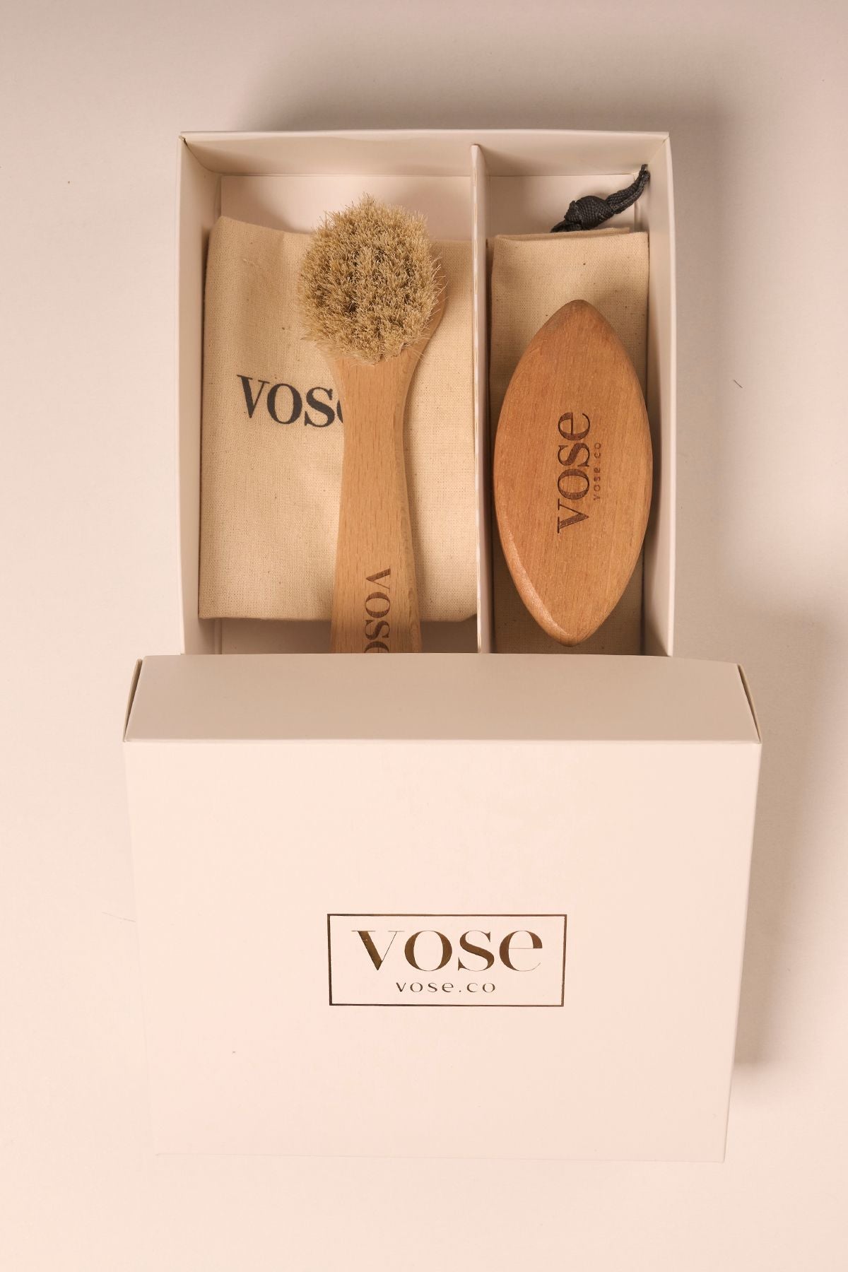 2' li Set Doğal At Kılı Yüz Fırçası + Tırnak Fırçası (Kaktüs)