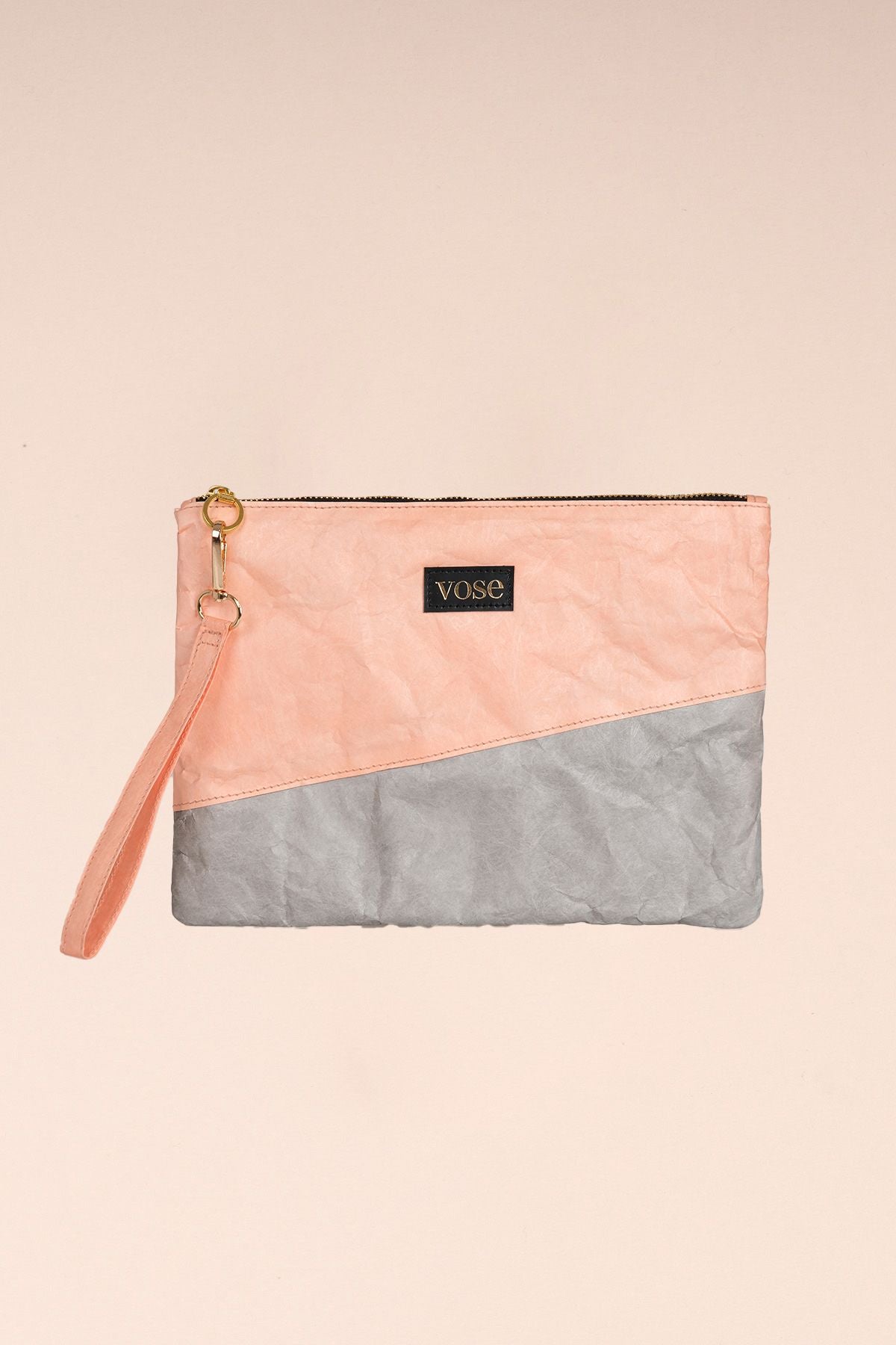 Eco-Friendly and Durable Clutch Bag - Salmon & Grey