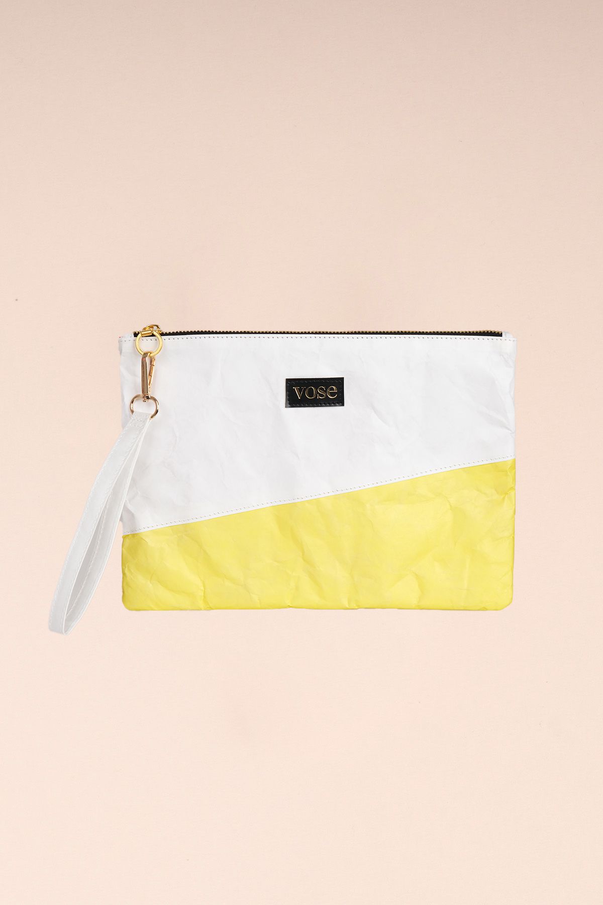 Eco-Friendly and Durable Clutch Bag - White & Yellow