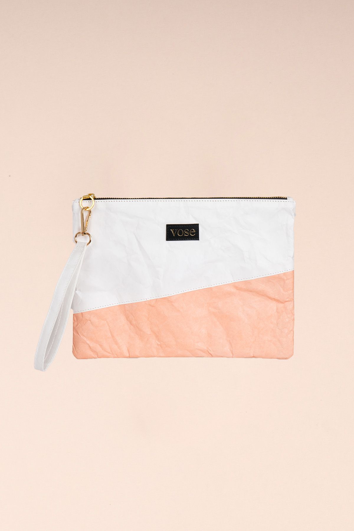 Eco-Friendly and Durable Clutch Bag - White & Salmon