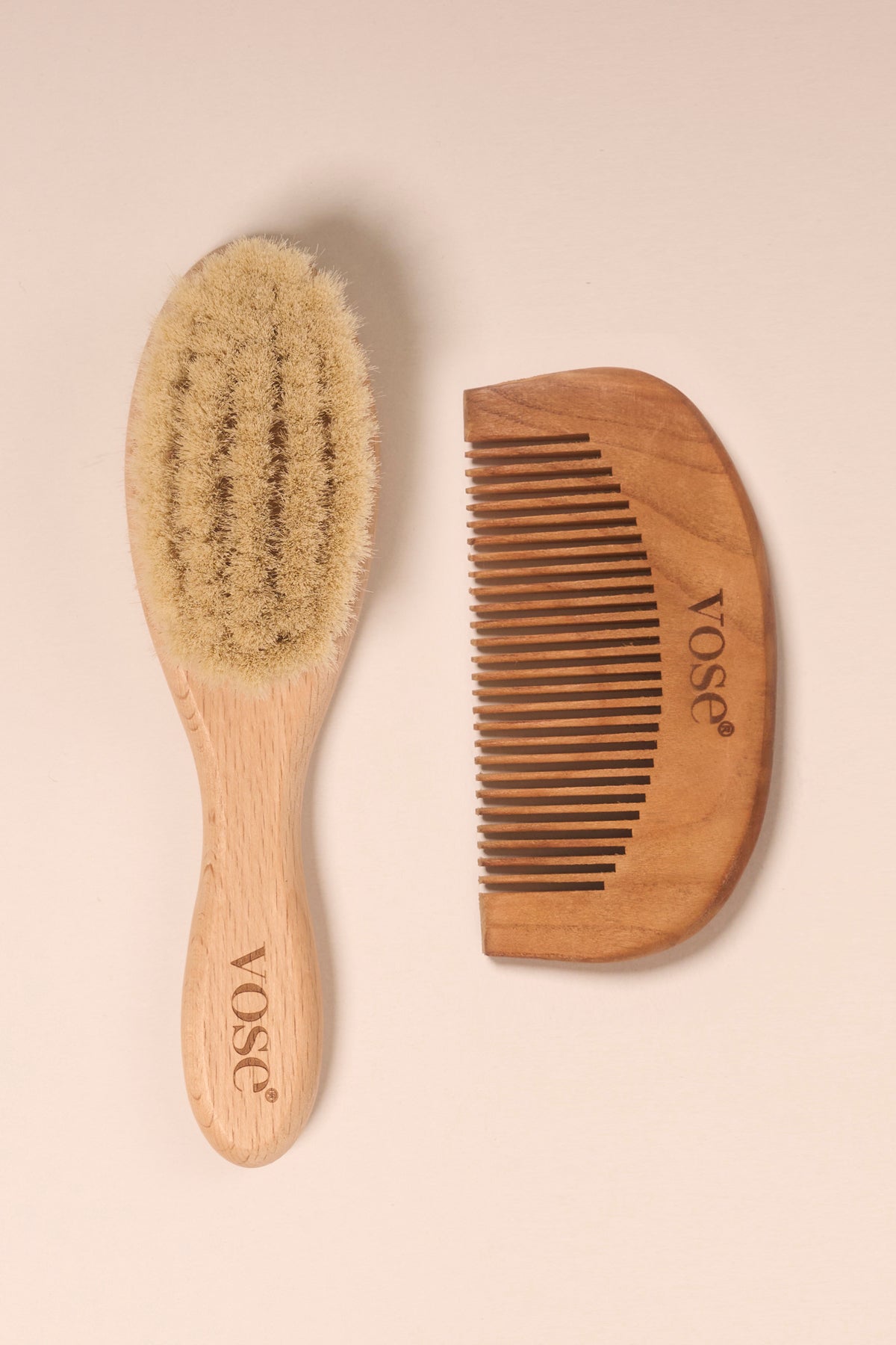 Keçi Kılı Bebek Saç Fırçası & Ahşap Tarak