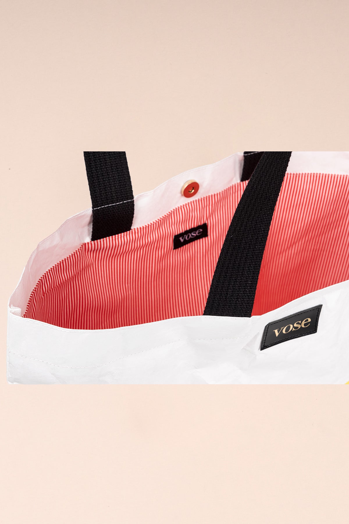 Eco-Friendly and Durable Shoulder Bag - White & Salmon