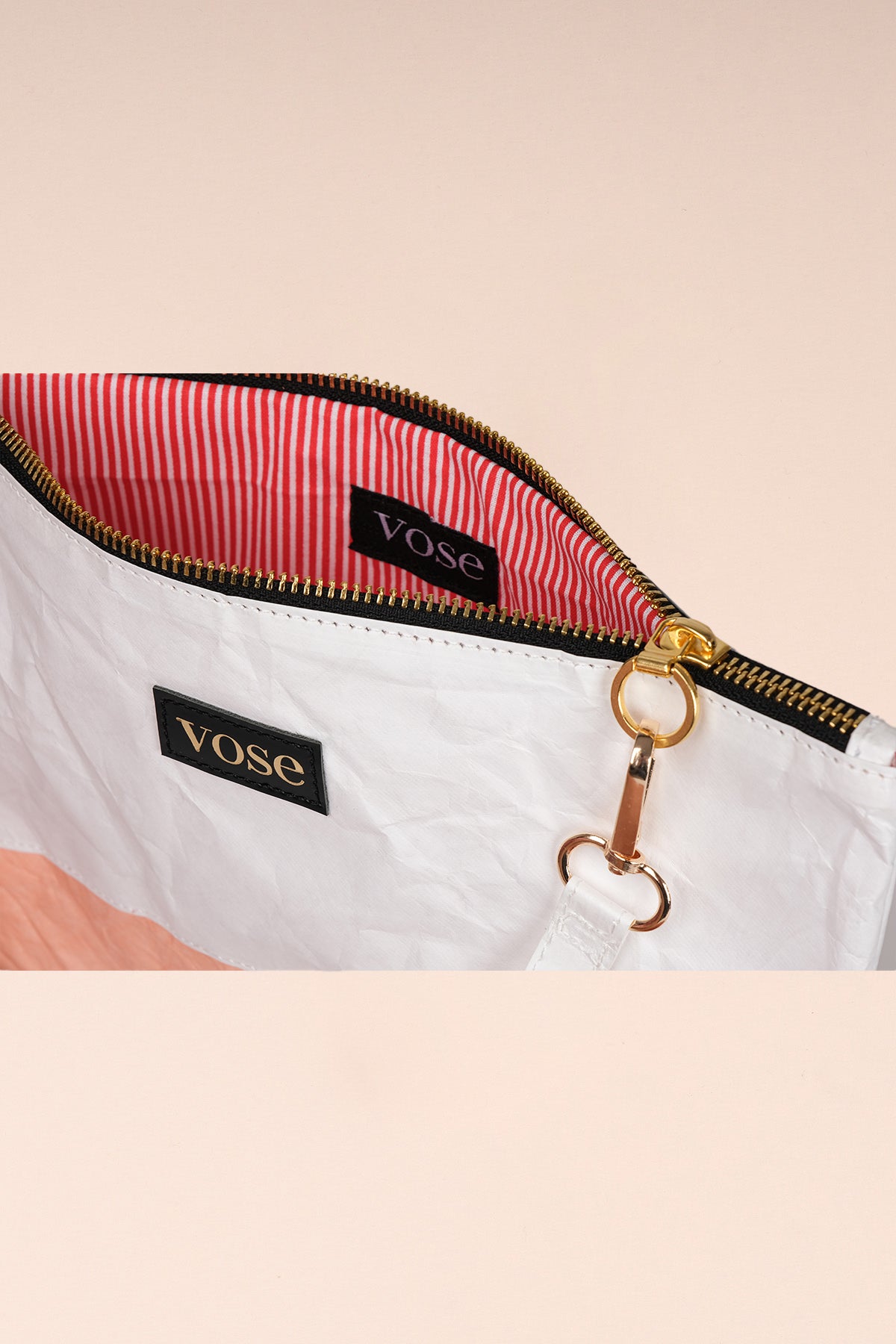 Eco-Friendly and Durable Clutch Bag - White & Salmon