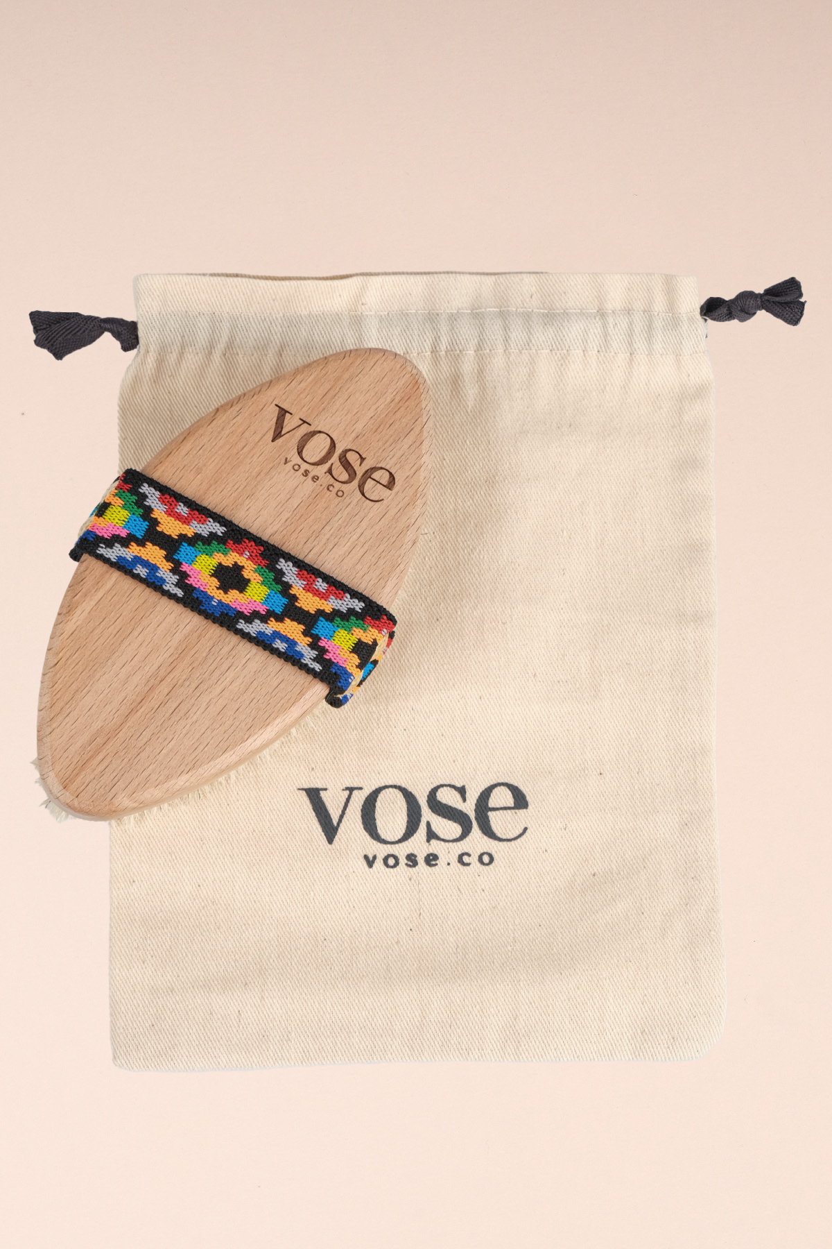 Set of 3 Natural Horse Hair Cellulite Brush (Tulip) + Face Brush + Nail Brush