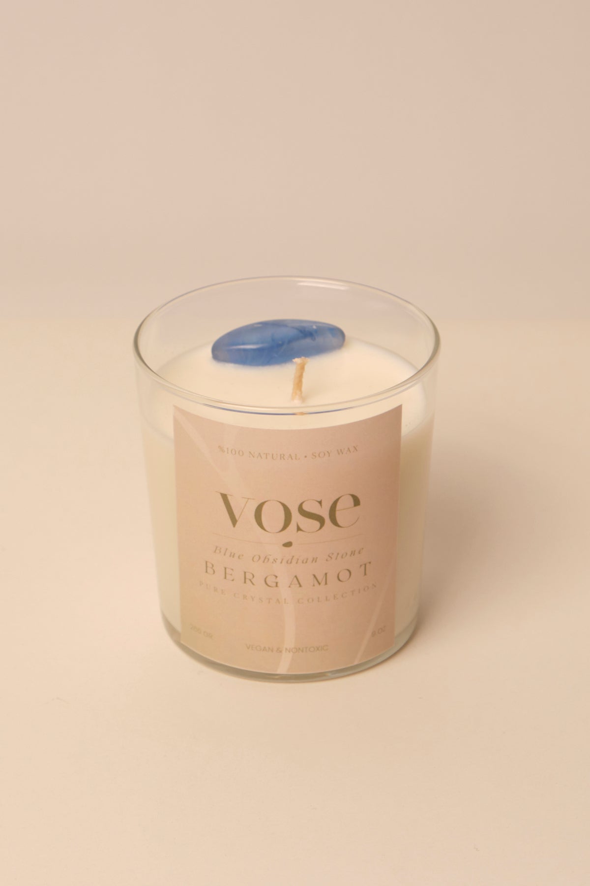 Vose Mavi Obsidyen Taşlı Doğal Soya Mumu The Blue Stone – Bergamot Candle