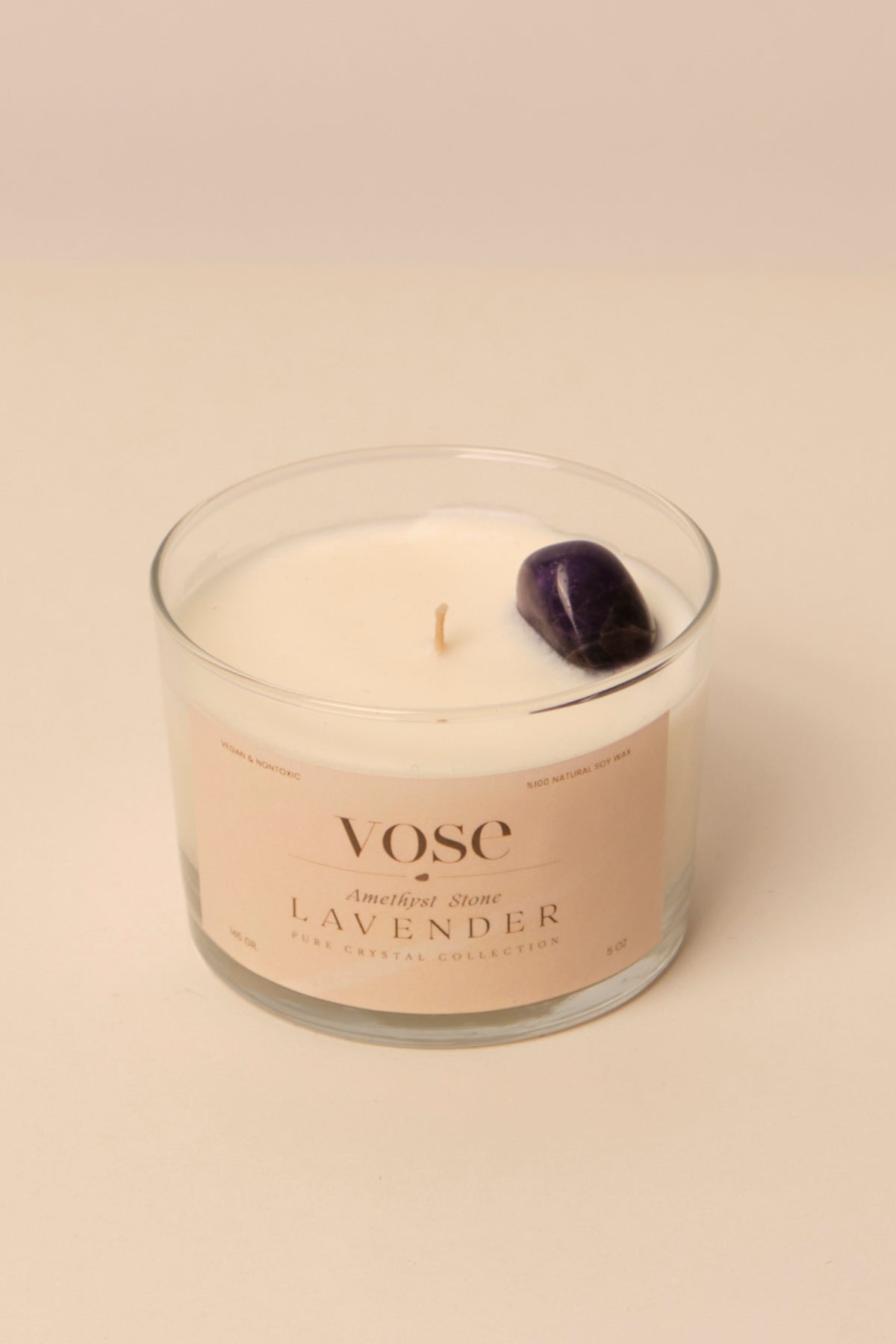 Vose Doğal Ametist Taşlı Soya Mumu Amethyst Stone – Lavender