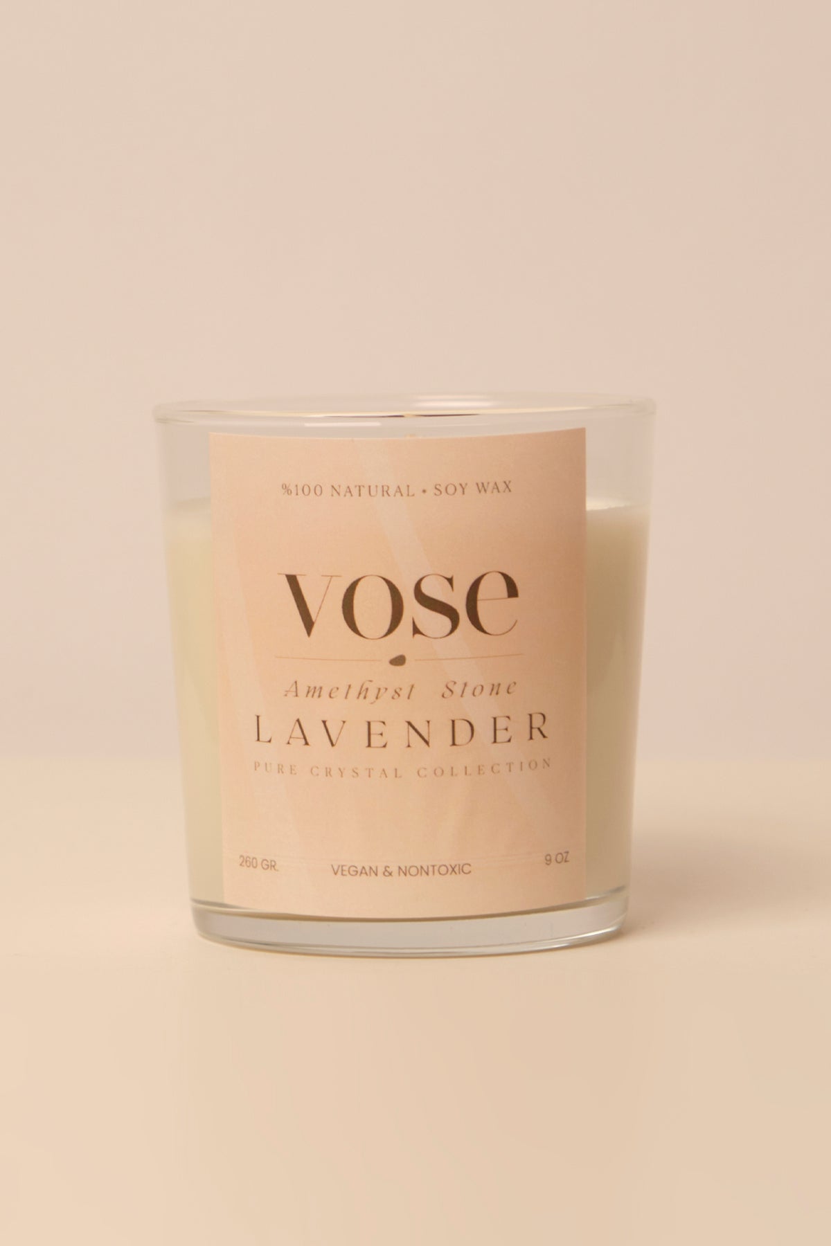 Vose Doğal Ametist Taşlı Soya Mumu Amethyst Stone – Lavender