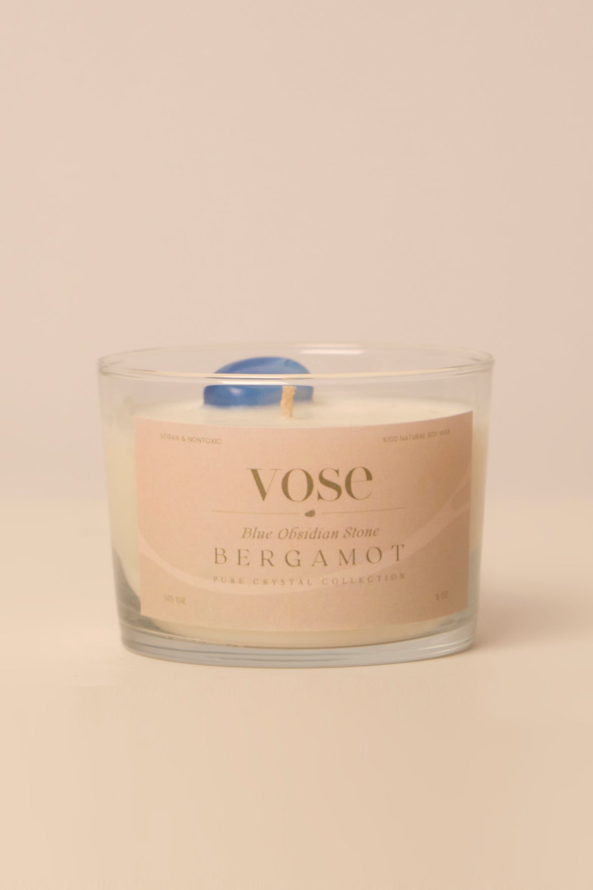 Vose Mavi Obsidyen Taşlı Doğal Soya Mumu The Blue Stone – Bergamot Candle