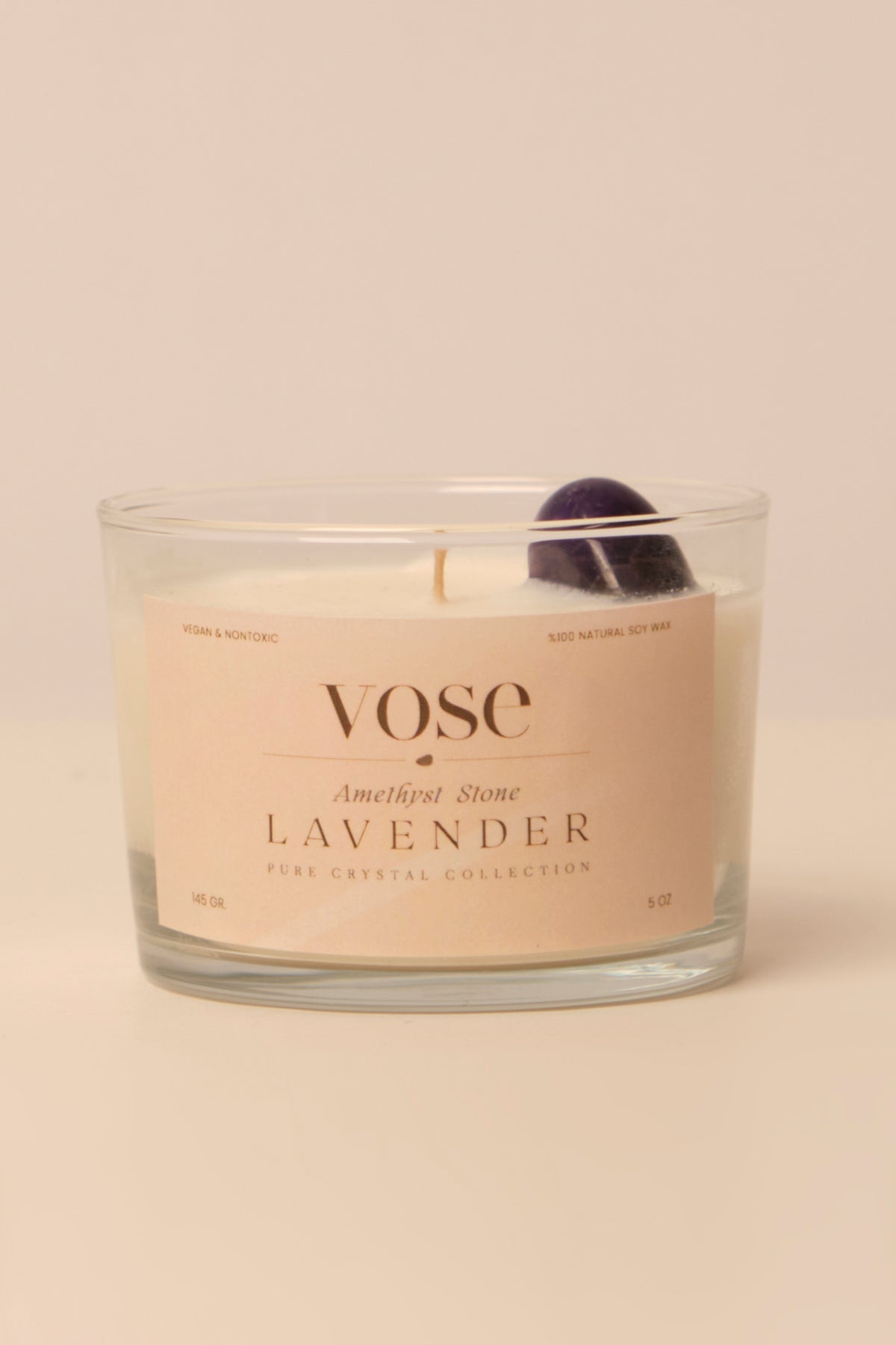 Vose Doğal Ametist Taşlı Soya Mumu Amethyst Stone – Lavender