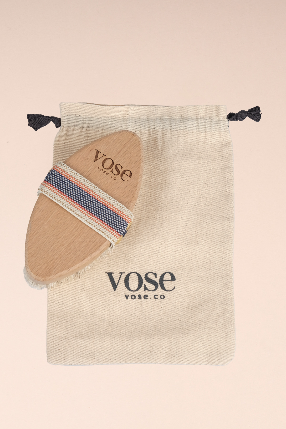 Set of 3 Natural Horse Hair Cellulite Brush (Magnolia) + Face Brush + Nail Brush