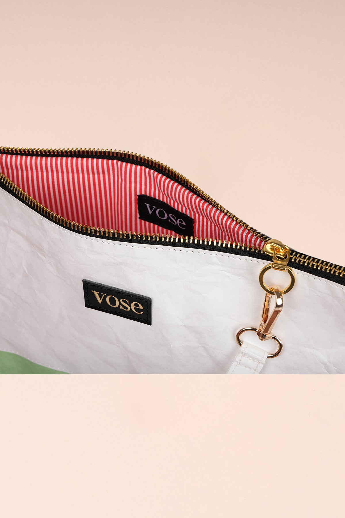 Çevre Dostu ve Dayanıklı Clutch Çantası- Beyaz & Yeşil