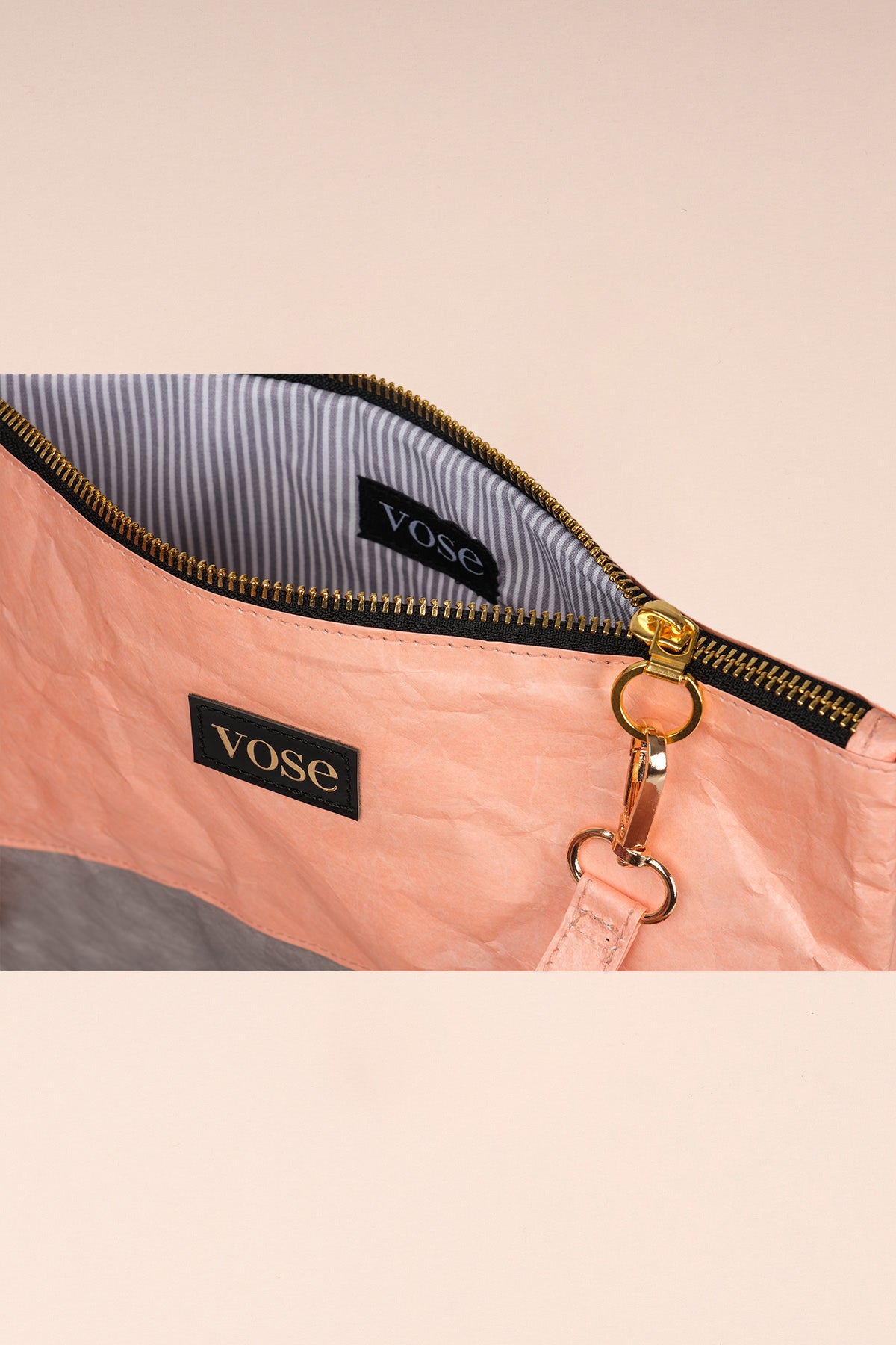 Çevre Dostu ve Dayanıklı Clutch Çantası - Somon & Gri