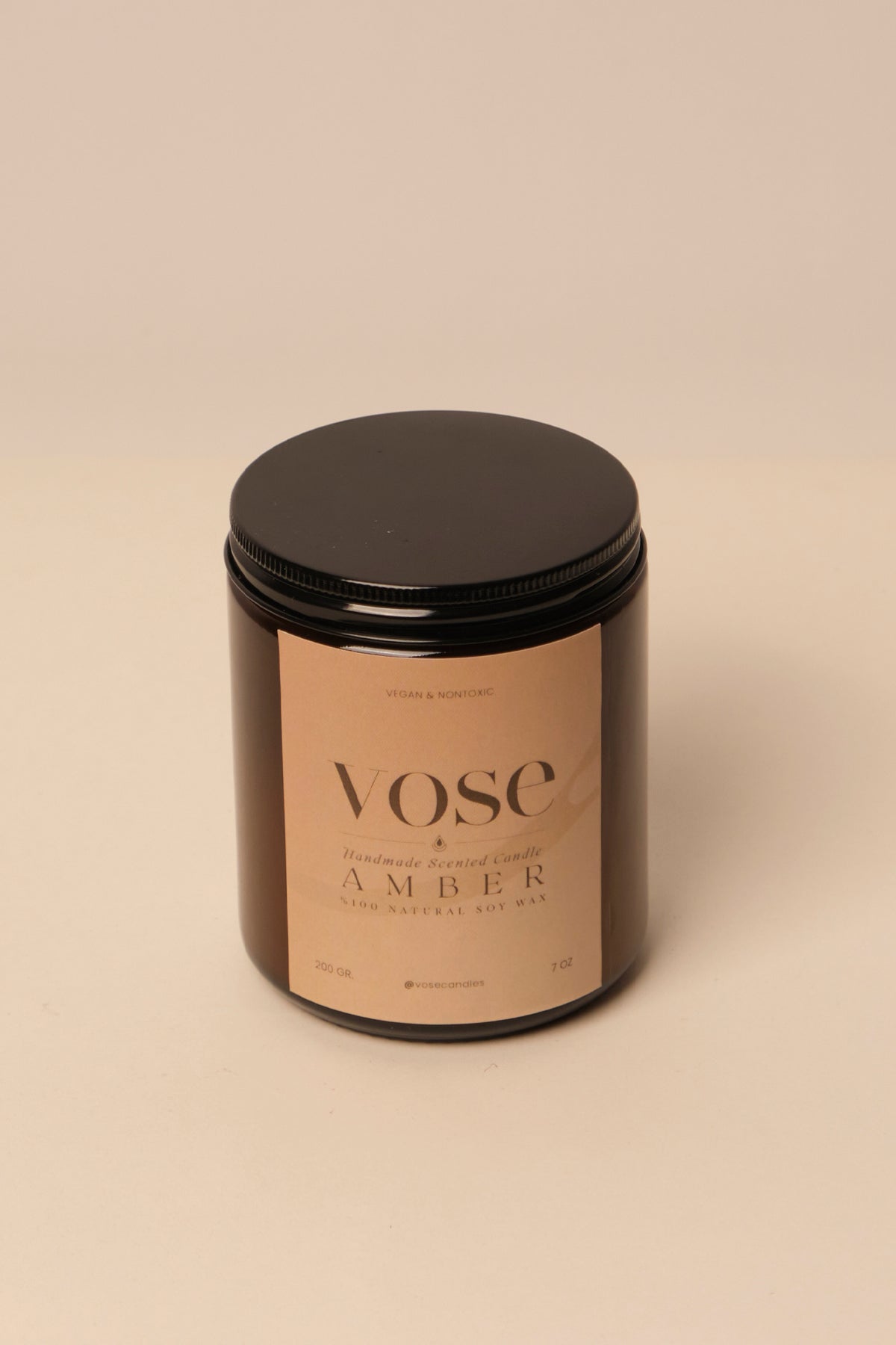Amber Kokulu % 100 Doğal Soya Wax Amber Kavanoz Mum